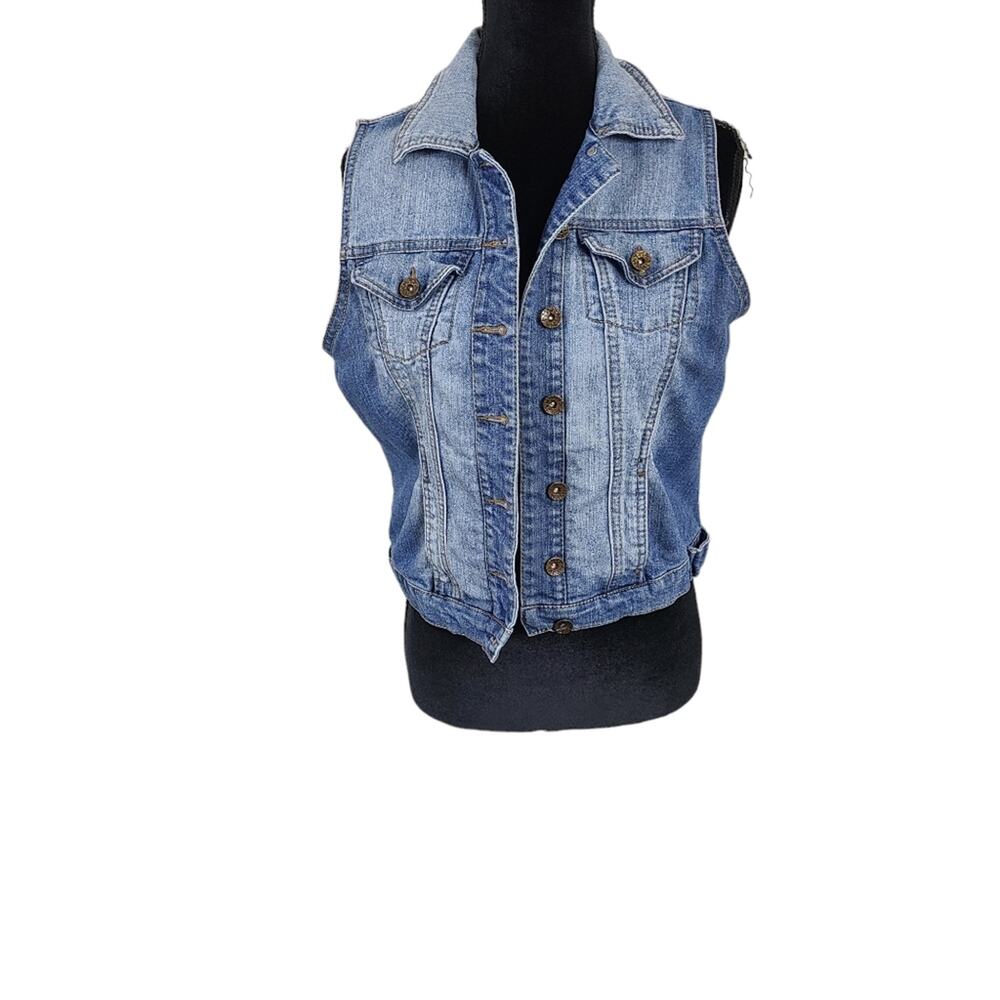 Paris Blues Vintage Vest Women Denim Y2K 90s Western Retro Biker Cowgirl  S